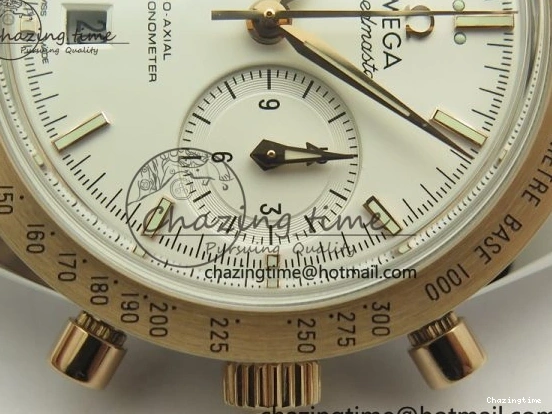 0106 Thermal Speedmaster ’57 Co-Axial SS RG OMF 1:1 Best Edition White Dial On SS RG Bracelet A9300 (Free Leather Strap) 8074